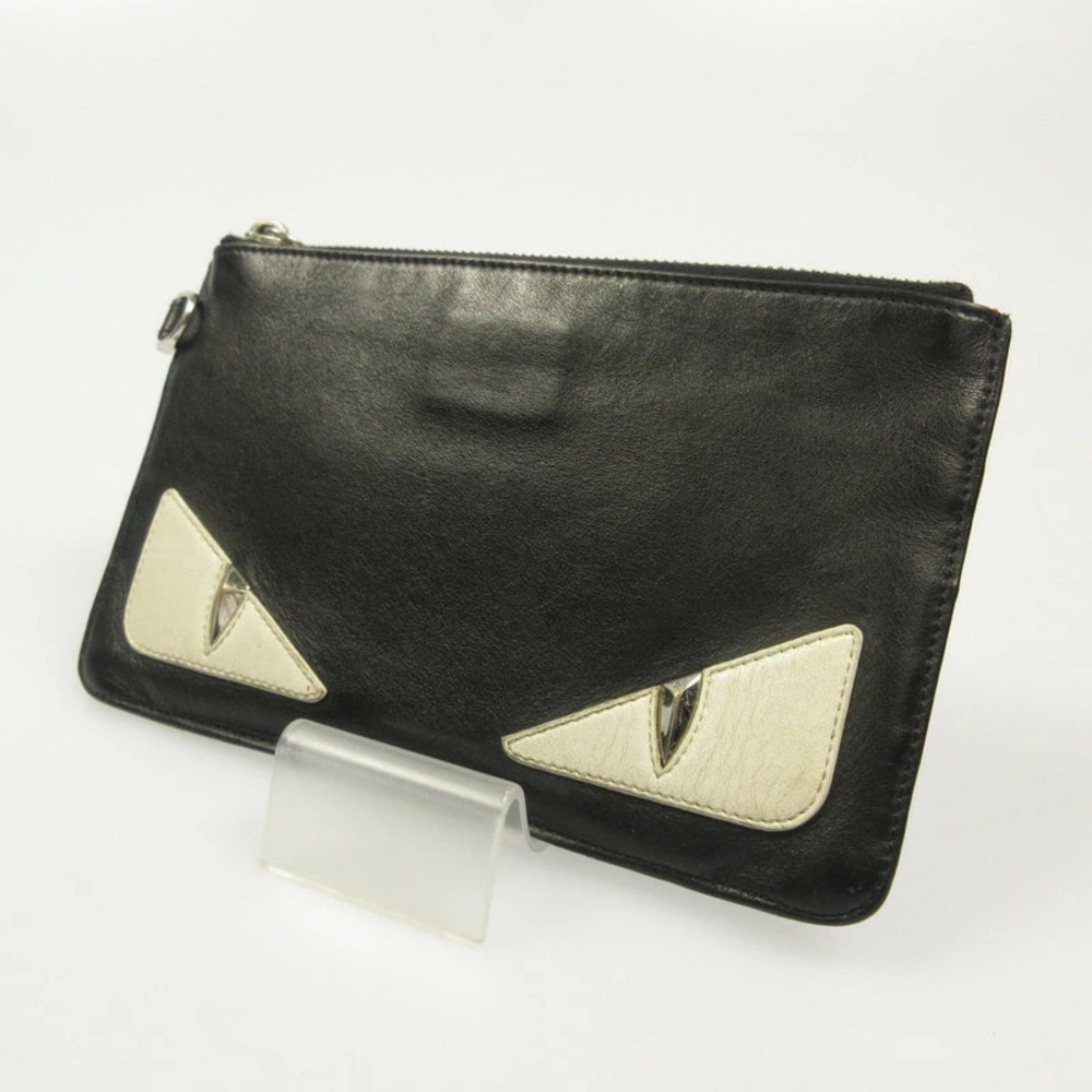 Fendi Monster Clutch Bag Bugs eyes motif black leather